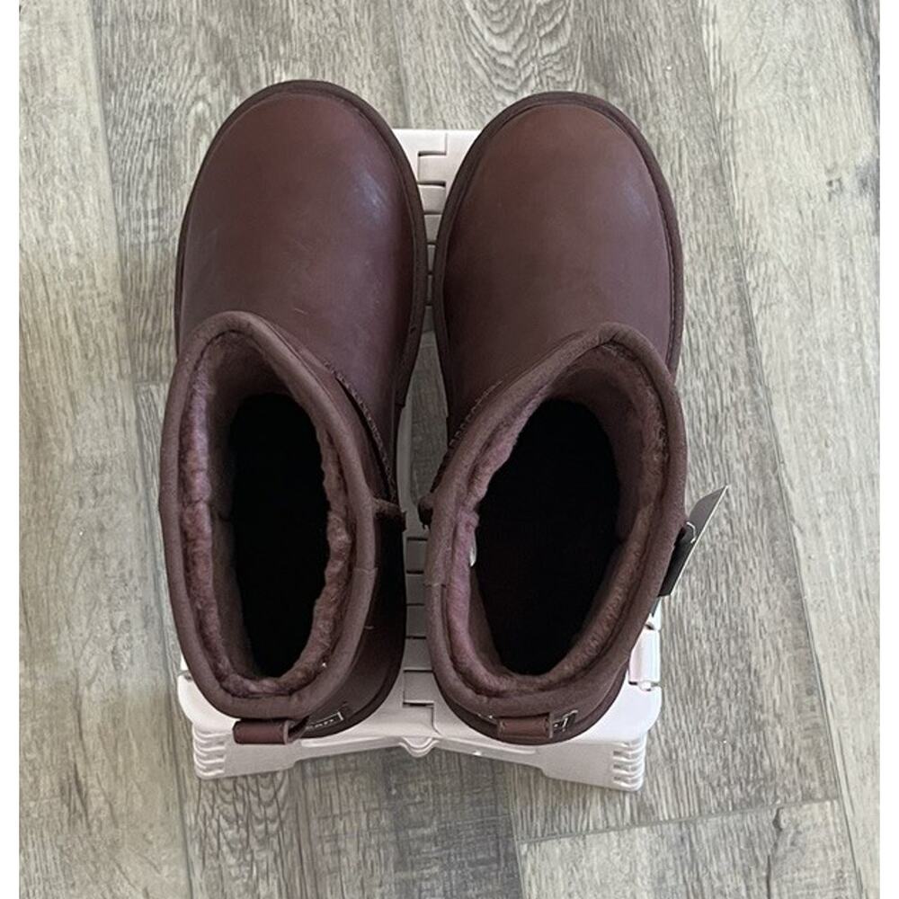 LL Bean Women's Port Red Suede Wicked Good Shearling Lined Slipper Ankle Boots 9 - Picture 4 of 8